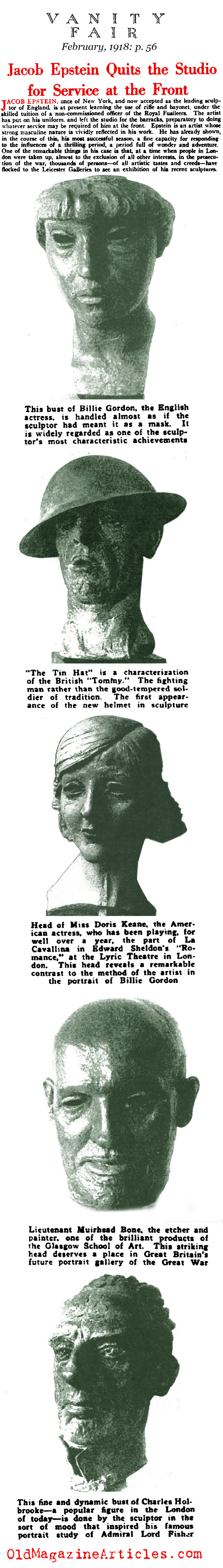 Artist Jacob Epstein Drafted... (Vanity Fair Magazine, 1918)